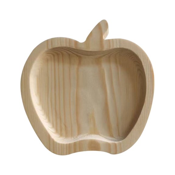 Cadorn Beige Wooden Apple-Shaped Snack Tray & Aperitif Board – Unique Solid Wood Fruit Design for Snacks, Appetizers & Decor