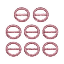 8Pack Plastic Tee Shirt Clips, 25mm Round Bling Resin Scarf Ring Buckle (Pink)