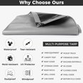 thumbnail image 3 of Heavy Duty 18 Mil Tarp Cover, Waterproof UV Resistant Rip and Tear Proof Poly Tarpaulin with Reinforced Edges for Roof Camping Patio Pool Boat, 3 of 10