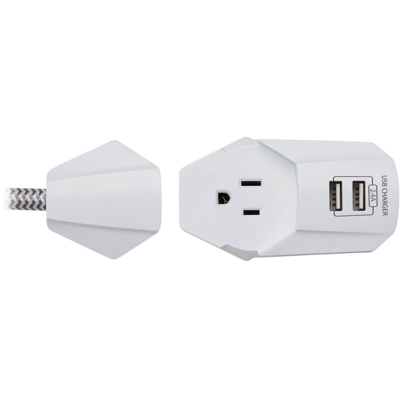 Tripp Lite Surge Protector Power Strip 7-Outlet 2 USB Ports 6ft Cord White