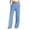 Light Blue, variant on Girls Wide Leg Pants Elastic Waist Baggy Sweatpants with Pockets Casual Loose Trousers Soft Preppy Clothes for Teens Comfortable Fit Lounge Bottoms Everyday Trendy