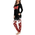 thumbnail image 2 of FKELYI Glitter Christmas Pjs Size M Comfortable Sleepwear for Women Pajama Set of 2 Breathable Long Sleeve Loungewear,Christmas Gift, 2 of 5