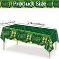 thumbnail image 3 of Vikakiooze St. Patrick's Day Irish Vinyl Flannel Tablecloth For Dining Room Kitchen Table Decor St. Pat's Clovers Green White Yellow Gold, 3 of 6
