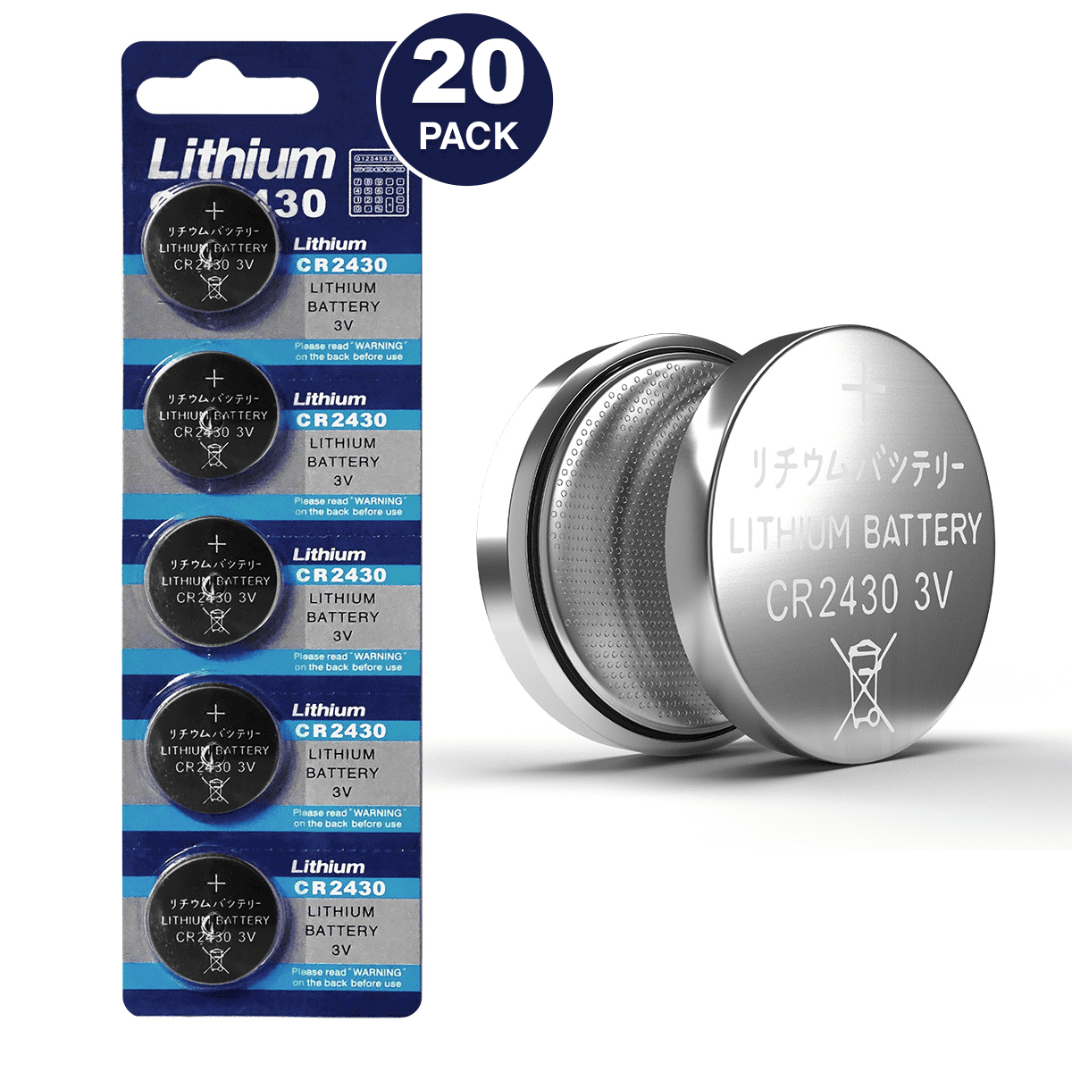Tianqiu CR2430 3V Lithium Coin Cell Batteries (20 Batteries)