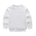 thumbnail image 2 of Spazoro Toddler Girls Sweatshirts, Crew Neck Solid Color Casual Long Sleeve Pullover Tops for Kids Girls Boys White Size 5 T, 2 of 3
