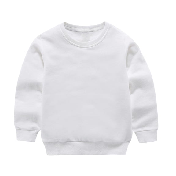 ZBSOKO Girls Crewneck Sweatshirts Cotton Long Sleeve Crew Neck Ribbed Cuffs Sweatshirt Basic Lightweight 1-13 Years Solid Color Top