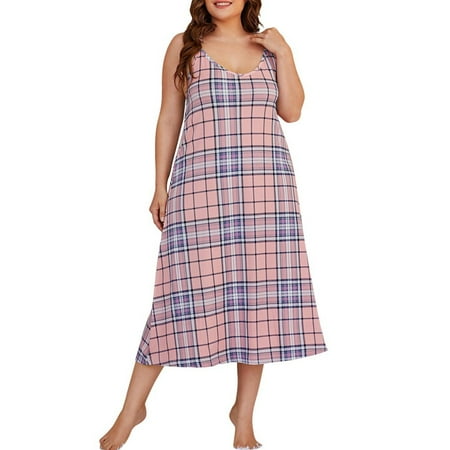 

ebukurty Women s Plus Size Sleeveless Nightgown Female Soft Chemise Sleepwear Sleep Shirts XL
