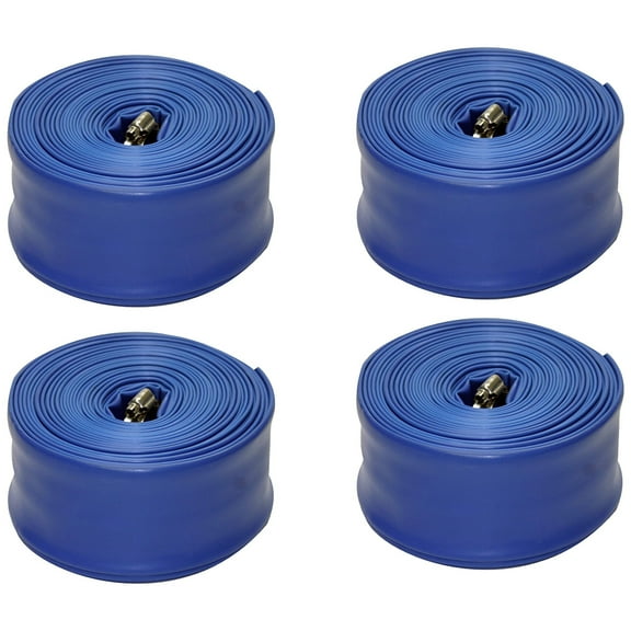 Blue Devil Backwash Hose, 2" x 50' w/ Clamp, Shrink Wrapped (22 mil hose) 4 Pack