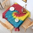 thumbnail image 2 of Colorful Tie Dye Pattern Square Tablecloth,Waterproof Square Table Cover,Wipeable Spillproof Washable Table Cover for Home Kitchen Party Decor 60"x60"(152x152cm), 2 of 6