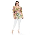 thumbnail image 2 of Blusa floreada de chiffon Roman Fashion Tallas Extras 1826 Lima flores verde lima 42, 2 of 6