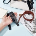 thumbnail image 3 of 1bag 4sets 2 colors Faux Leather bag Handles with Iron Rivets 60x1.85cm PU Leather bag Strap Replacement Handbag Handle Belt for bag Making Supplies Hole: 3mm, 3 of 9