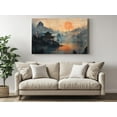 thumbnail image 4 of Japanese Temple Sunset Canvas Print - Serene Lake & Misty Mountains - High-Quality Tranquil Decor - Handcrafted Traditional Artwork - Timeless Home Accent, 4 of 7