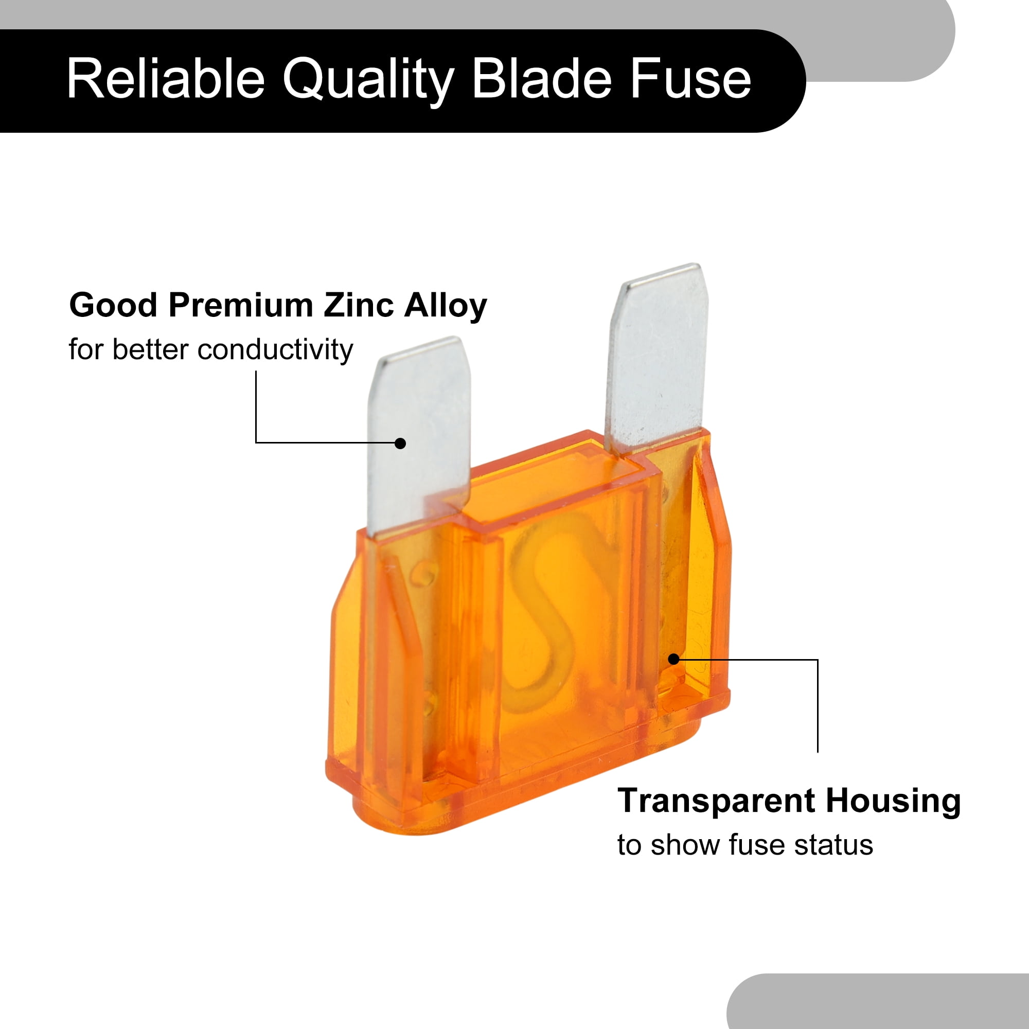 Unique Bargains Maxi Fuse 40A Blade Fuse, Blade Style Fuses Replacement for Automotive Car Boat Truck SUV RV Motorcycle Orange 25 Pcs