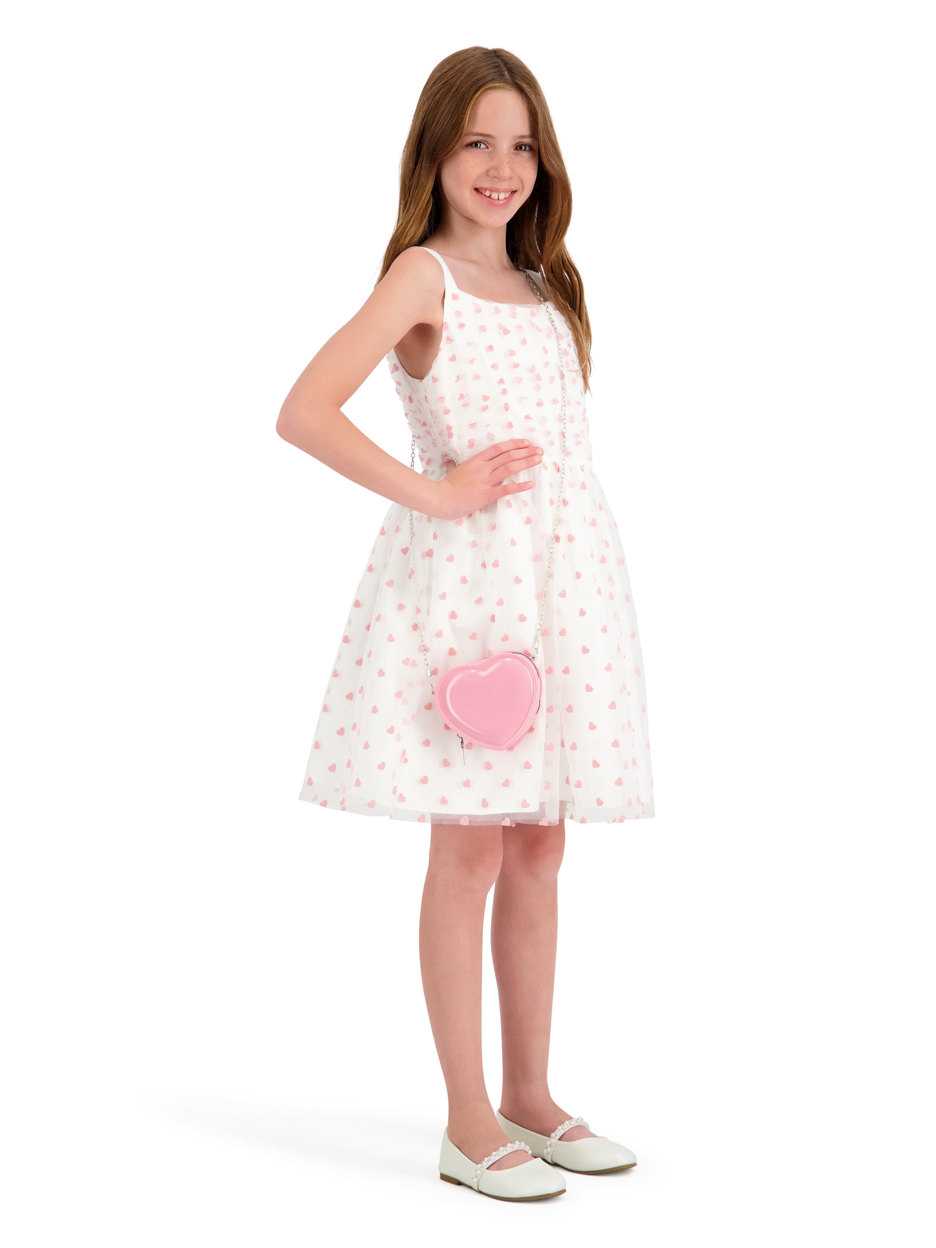 Kensie Girl Valentines Day Dress with Heart Bag, Sizes 4-12