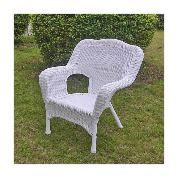 International Caravan Camelback Resin Wicker Patio Chairs (Set of 2)