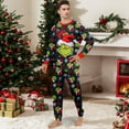 thumbnail image 6 of 2025 Fun Holiday Pjs Sleepwear Loungewear, Green Monster Family Matching Christmas Pajamas Sets For Family Women Men Couples Halloween Xmas Long Sleeve Green Monster Print Nightwear For Men Xxl, 6 of 6