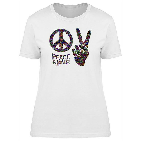 Hippie Symbols T-Shirt Women -Image by Shutterstock, Female Medium