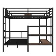 thumbnail image 4 of Yoneston Queen Over Twin Bunk Bed with Storage Tank On Upper Bed, Lower Bed with Hangers and Storage Shelves, Space-Saving/Noise Reduced, Black, 4 of 7