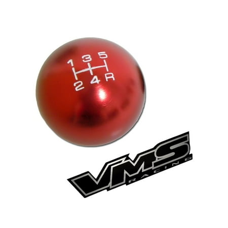 Mitsubishi Eclipse Ralliart - 10x1.25mm Thread 5 speed Round Ball Type-R Shift Knob in Red Billet Aluminum for Mitsubishi Eclipse GST GT RS Mirage Lancer Evolution EVO Ralliart JDM