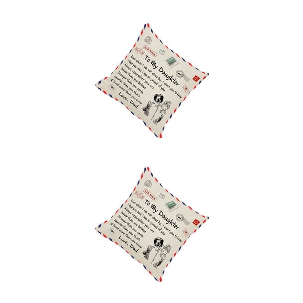 Riwesomey Funda de almohada con diseño de sobre, funda de almohada con forma cuadrada, funda de almohada para hija, hijo, esposa, sofá, funda de almohada papa a hija 2piezas Riwesomey CBP587623