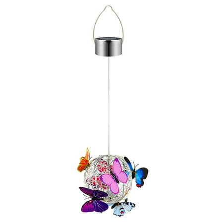 

Garhelper Colorful Butterflies Solar Powered Led Pendant Lamps Can Waterproof For Outdoor Garden Patio Patio Path Outdoor Hanging Solar Lantern Decoration