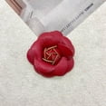 thumbnail image 3 of 2 broches de flores de cuero sintético, alfileres para zapatos, adornos para sandalias de cuero rojo, elegantes clips para zapatos, horquillas de camelia, abalorios para bolsos., 3 of 9