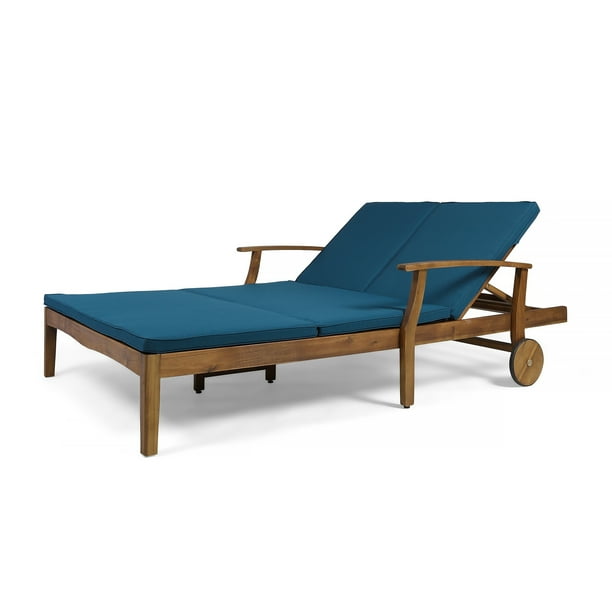 Christopher Knight Home Perla Outdoor Wood Double Chaise Lounge By Walmart Com Walmart Com