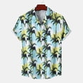 thumbnail image 5 of Hawaiian Men's Shirt Beach Coconut Tree Print Short Sleeve Men's Clothes Fashion Lapel Button Top T-shirt New Shirt For Men, 5 of 6