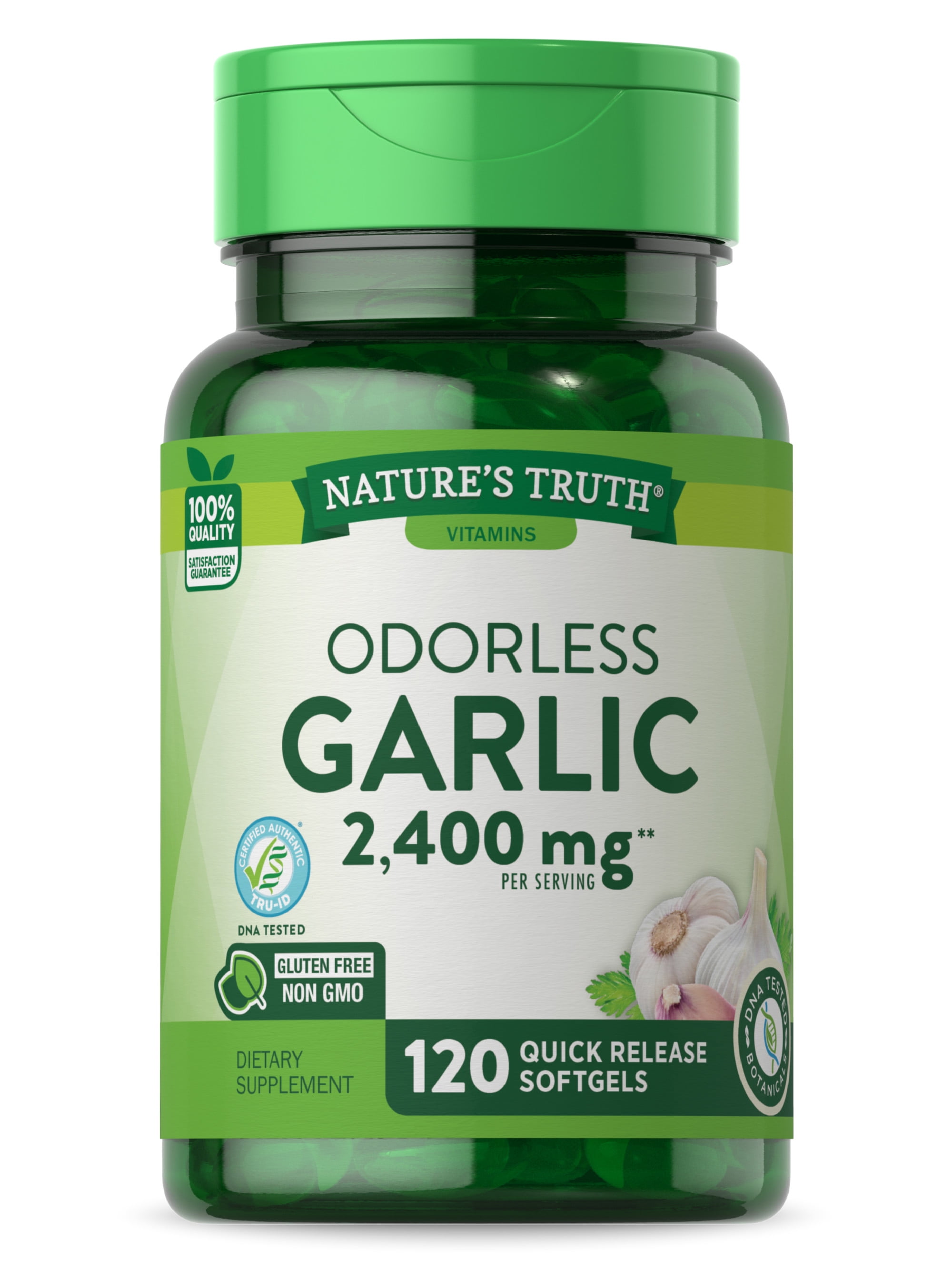 Odorless Garlic 2400 mg 120 Softgel Capsules High Strength Extract