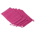 thumbnail image 1 of Unique Bargains 18x12cm Microfiber Pouch, 5Pcs Soft Storage Drawstring Gift Bag, Rose Red, 1 of 5