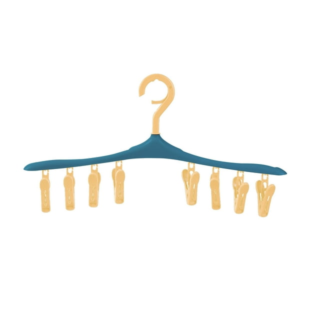 Qonioi Windproof Sock Hanger, Detachable Clip Underwear Drying Rack, Multi-Function Swivel Hook for Closet Bathroom Travel Storage