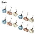 thumbnail image 4 of Sunlit Fall Pumpkin Decorative Shower Curtain Hooks, Autumn Harvest Festival Shower Curtain Rings, Resin, Blue White Terracotta Farmhouse Bathroom Curtain Hangers Decoration, Set of 12, 4 of 5