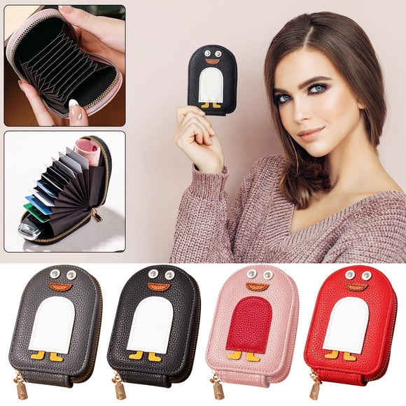 Xihbxyly Historia de La Navegación Monedero para Tarjetas de Crédito con Forma de Pingüino, Bolsa para Guardar Tarjetas de Identificación con Múltiples Tarjetas, Bolsa de Gran Capacidad