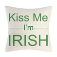 thumbnail image 5 of ZPAQI Saint Patricks Day Pillow Cover Square Linen Pillowcase Clover Letters Design, 5 of 7