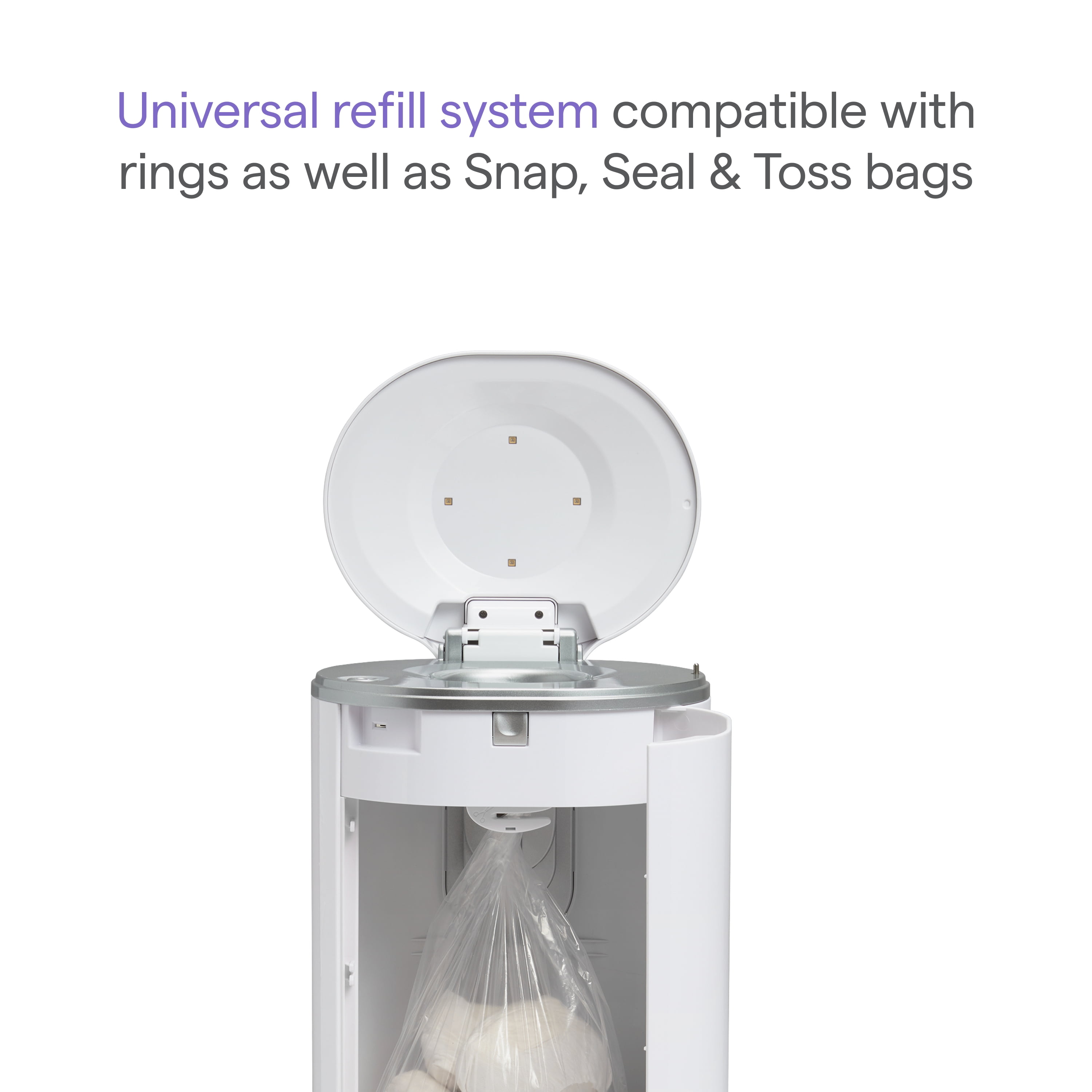Munchkin UV Baby Diaper Pail, Odor Control, Nursery Essential for Newborns