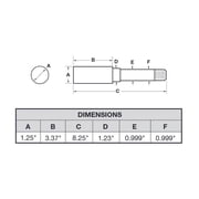 Rigid Hitch Trailer Axle Spindle (SA-1250) I.D. Bearings