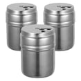 thumbnail image 1 of 3 botellas de condimentos de acero inoxidable con tapas giratorias, recipientes para sal, pimienta y otras especias., 1 of 5