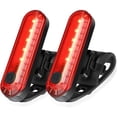 thumbnail image 1 of 2 luces LED para bicicleta recargables con USB, luz para bicicleta, batería de litio 220 mAh, 4 opciones de modo de alimentación, 2 cables USB incluidos., 1 of 5