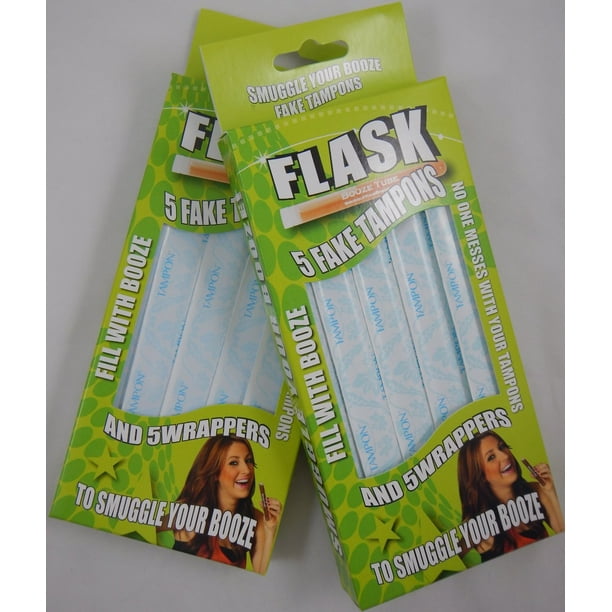 Sneak Alcohol with 5 Tampon Flasks and Sleeves Bonus 2 Pack
