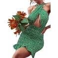thumbnail image 3 of ITFABS Femmes Robe Dos Nu Près du Corps, Col Licou Creux Jupe, 3 of 9