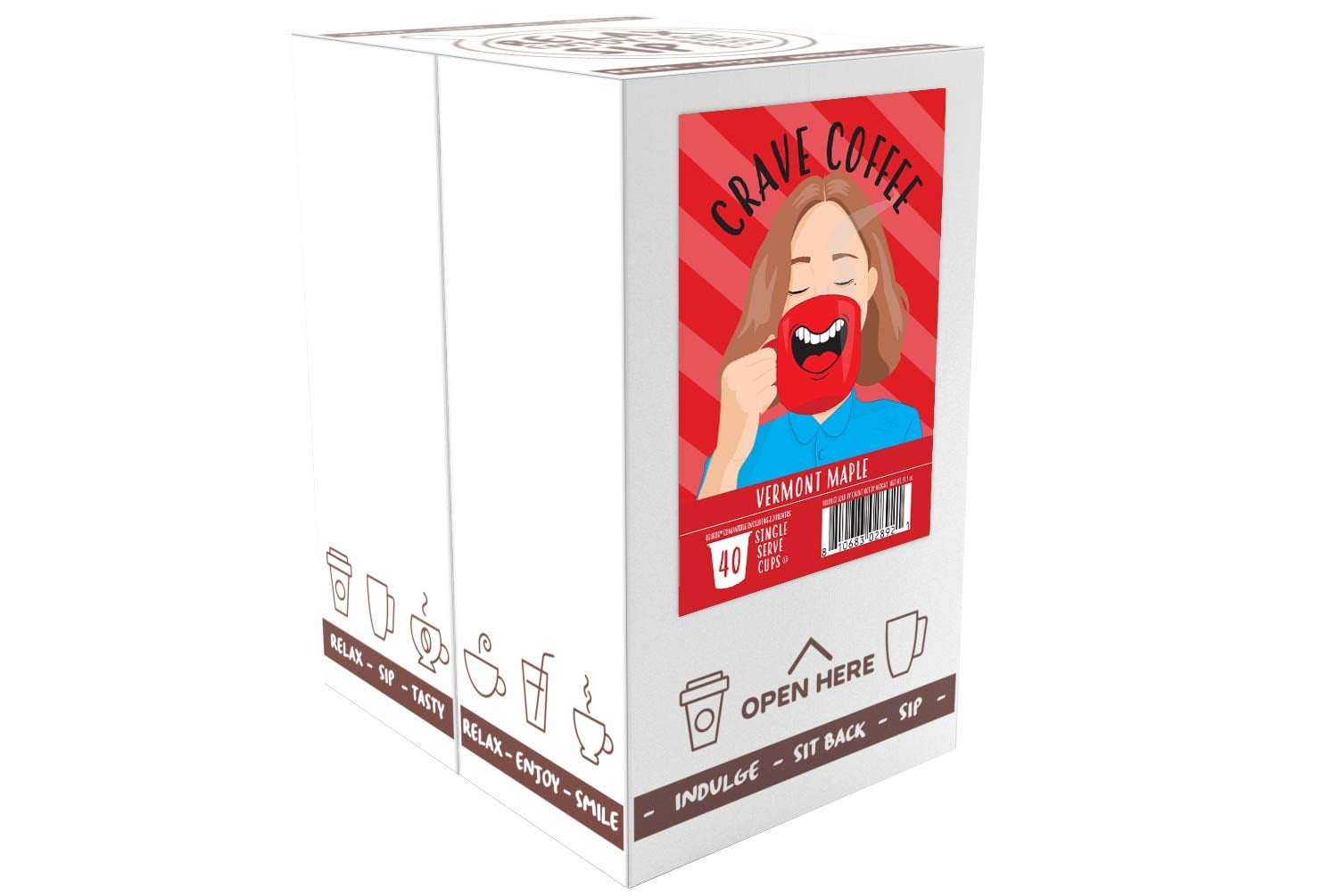Crave Beverages Flavored Coffee Pods, Compatible with K-Cup Brewers, Vermont Maple, 40 Count