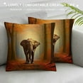 thumbnail image 3 of Creowell Elephant Woods Fall Leaves Pillow Covers Soft and Durable Autumn Style for Indoor Outdoor Sofa Car Couch Bedroom 1 Piece 22x22in, 3 of 5