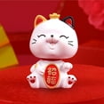 thumbnail image 6 of Lucky Cat Figurine Art Decorative Display Ornament Kitten Statue for Desk Chinese New Year Gifts Car Dashboard Dining Room Home Decoration Style D, 6 of 9