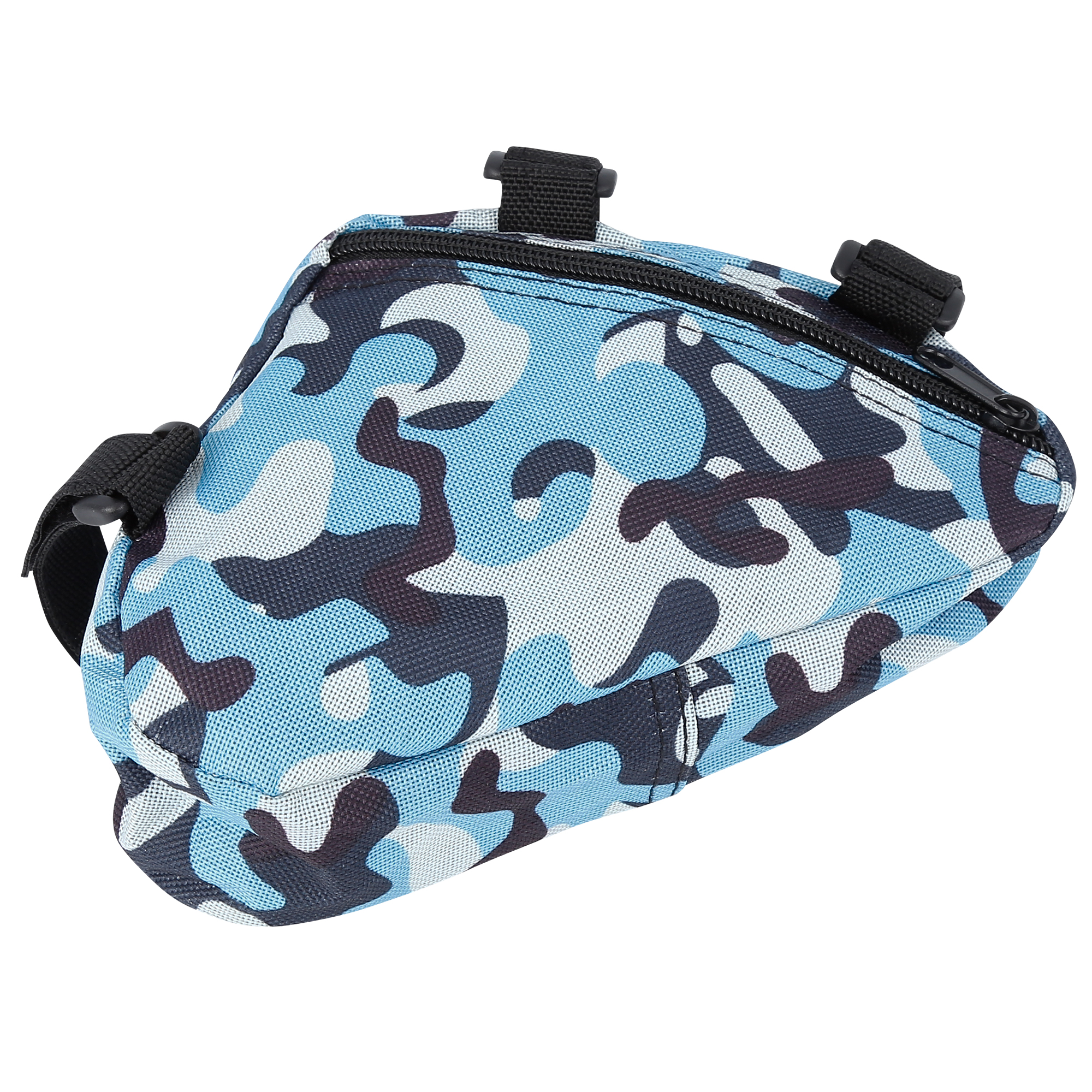 Unique Bargains 6.30x5.51x1.57in Bike Saddlebag Frame Bag Tool Pouch Camouflage Blue
