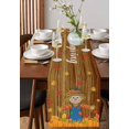 thumbnail image 2 of Table Runners 108 Inches Long Dress Scarves, Fall Thanksgiving Farmhouse Coffee/Dining/Kitchen Table Runner for Living Room, Straw Man Pumpkins Autumn Leaves Country 13x108 Inch, 2 of 7