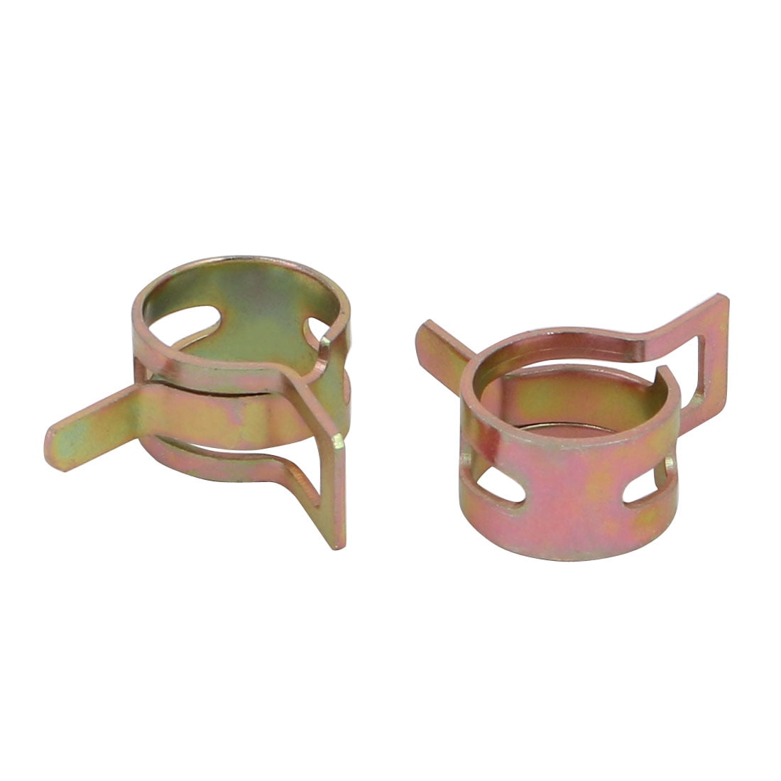 20 Pcs 11mm Spring Band Type Action Fuel Hose Pipe Air Clamp Bronze Tone