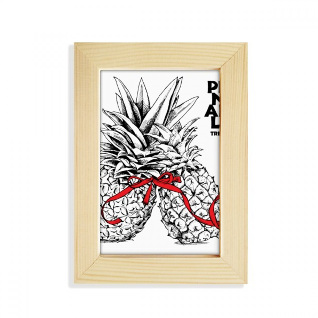 Pineapple Couple Trend Tropical Fruit Desktop Display Photo Frame Picture Art Painting 5x7 inch