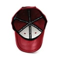 thumbnail image 4 of NYFASHION101 Unisex Adjustable PU Leather Precurved Bill Baseball Cap Hat - Red, 4 of 4