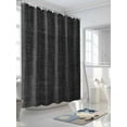 thumbnail image 3 of Shower Curtain Black Linen Texture Bathroom Curtains with Hooks, Waterproof Fabric Vintage Solid Color Bath Shower Curtains Set for Bathroom Bathtubs Decor 72x72 Inch, 3 of 8