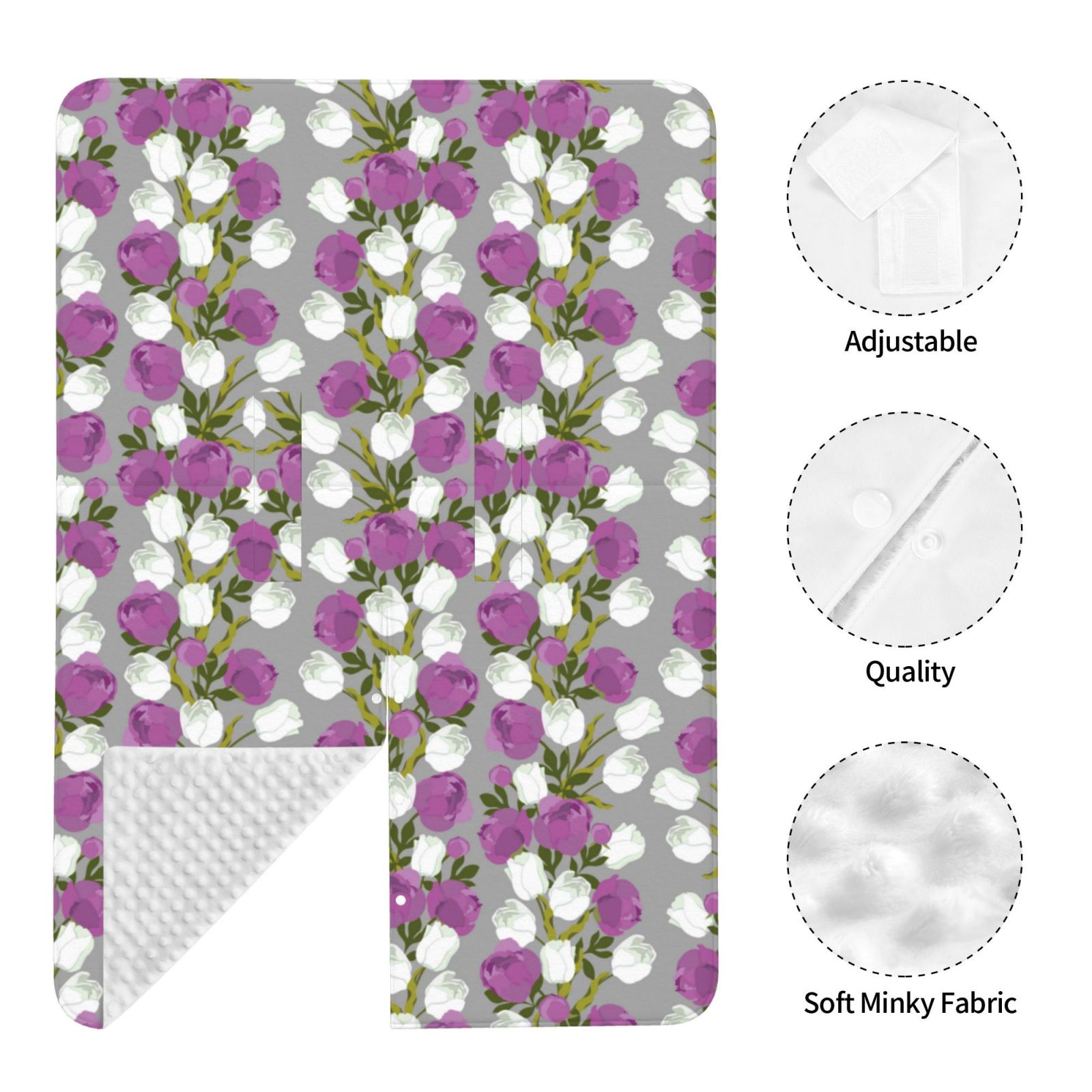 Car Seat Cover Baby - Purple White Rose Flowers Breathable Infant Car Seat Cover for Baby Carseat, Lightweight Comfort Baby Essentials Must Haves Newborn Stuff for Girl Boy